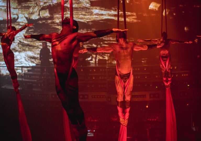 a man performing a show of acrobatic art cocobongo punta cana