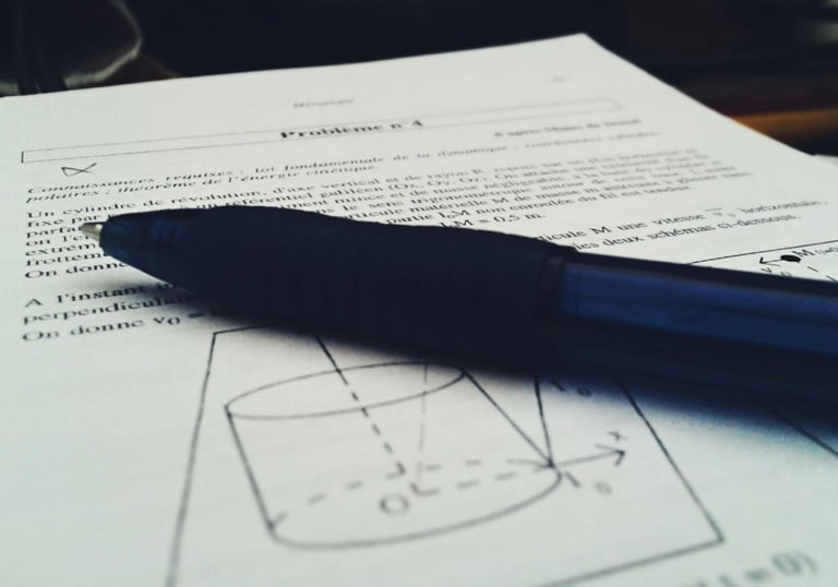 a pen on some physics notes