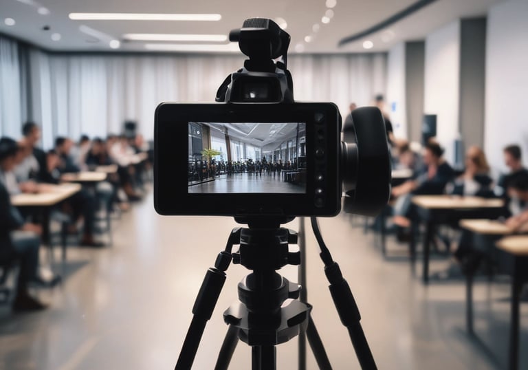 a man riding a skateboard down a street next to tall buildings