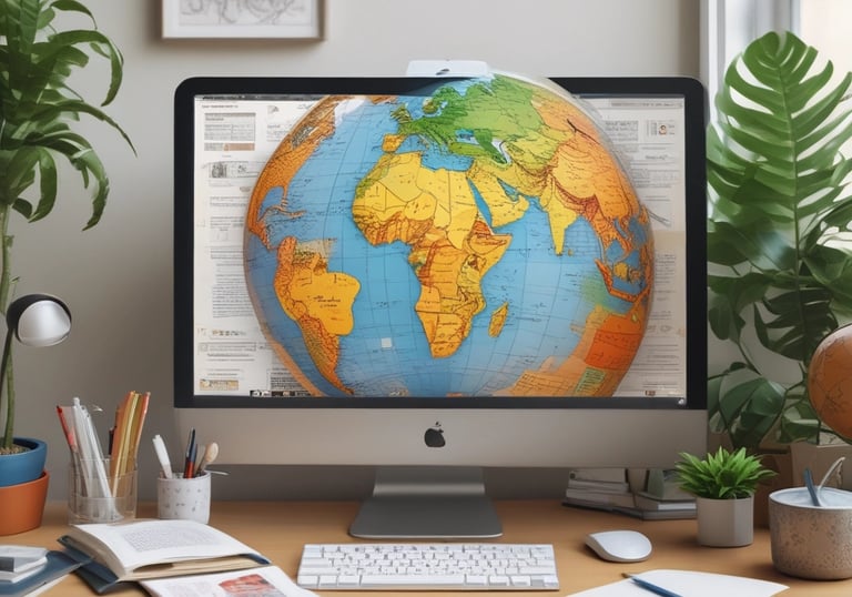 A close-up of documents being translated.