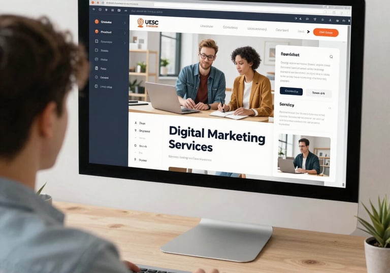 A clean, modern online store homepage displayed on a tablet.