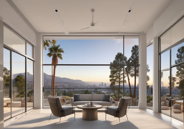 a living room with a couch and a table for real estate and mortgage brokers section