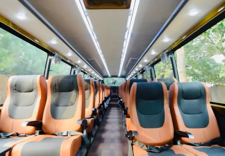 53 seater luxury bus interior with wide seating in Delhi NCR
