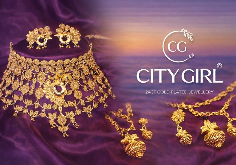 City Girl Jewellery 18K Gold Plated Bridal Set