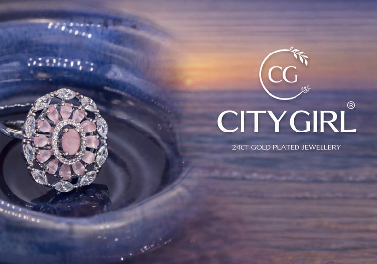 City Girl Jewellery Rhodium Plated Statement Ring