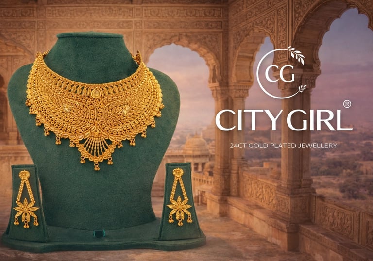 City Girl Jewellery 18K Gold Plated Bridal Set
