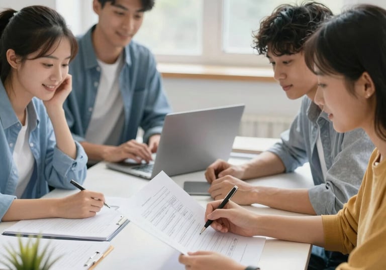 A professional consultant discussing business strategy with a client in a modern office.