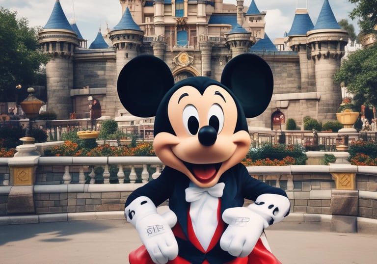 A joyful family posing in front of Cinderella’s Castle at Walt Disney World.