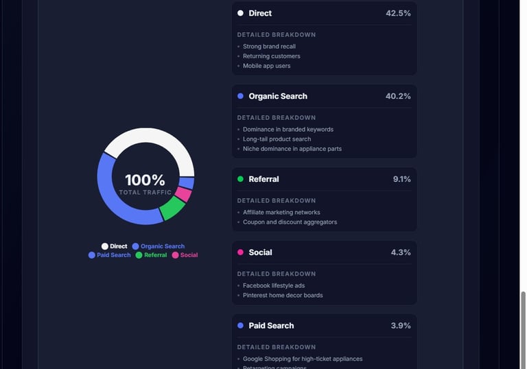 "SEO Website Audit & Traffic Analysis Summary"