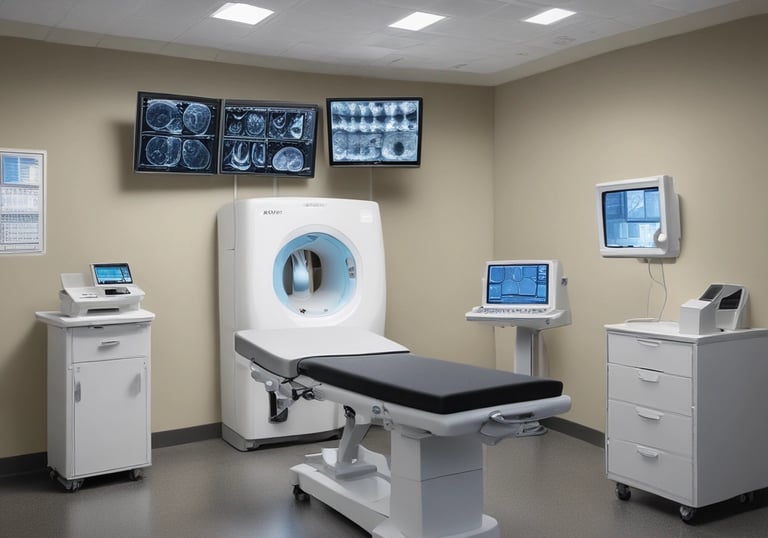Close-up of a neuroradiology expert annotating MRI images on a computer screen.