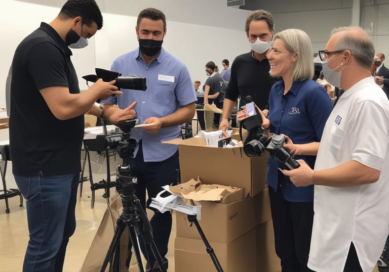 Creative workspace with sketches and digital branding tools.