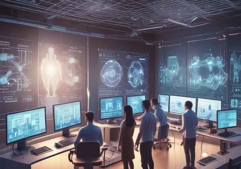 Creative team collaborating on digital content and social media strategies.