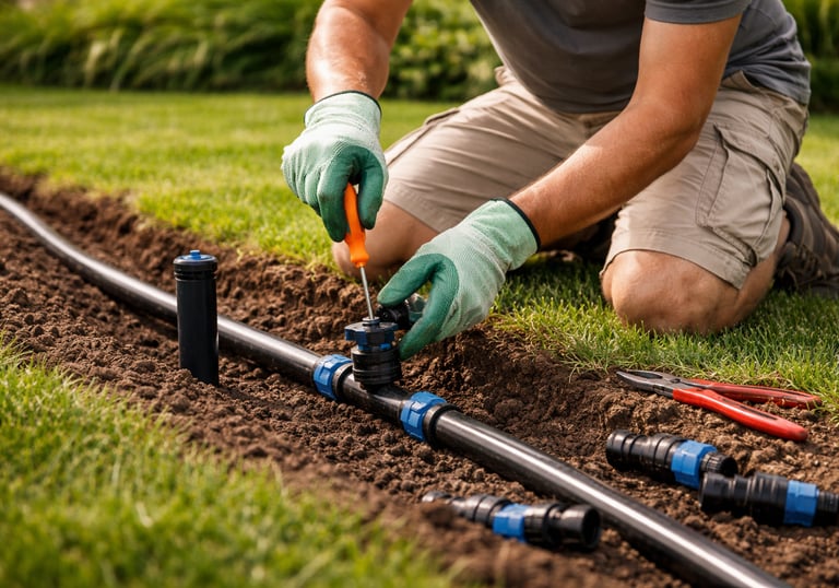 Installing irrigation lines