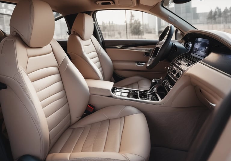 Before and after images showing the shine restored on a car's exterior.