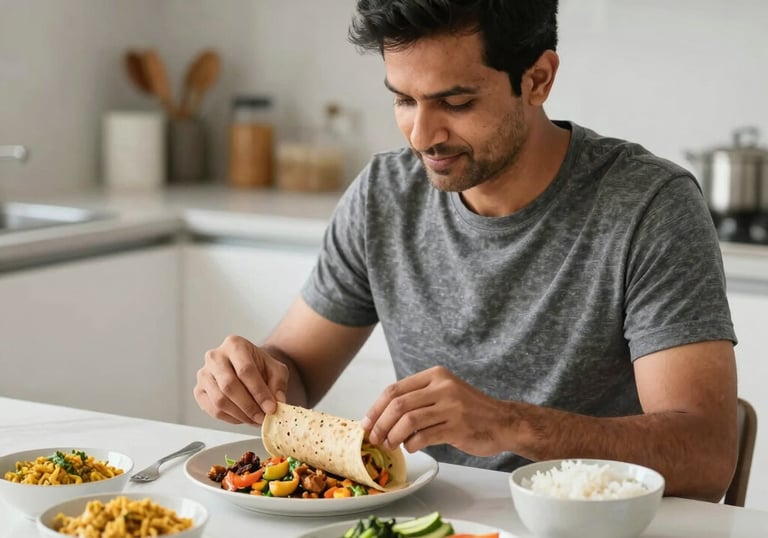 Coach reviewing client progress on tablet during a focused training session.