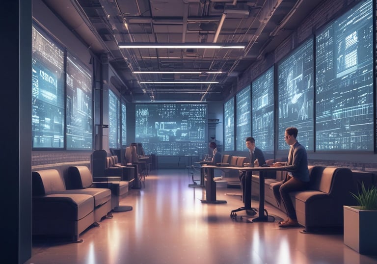 Monochrome terminal-style graphic showing a secure network map with green highlights.