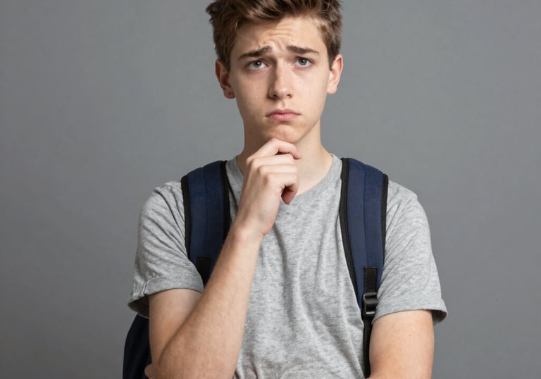 A person happily engaging with an interactive skill-building app.