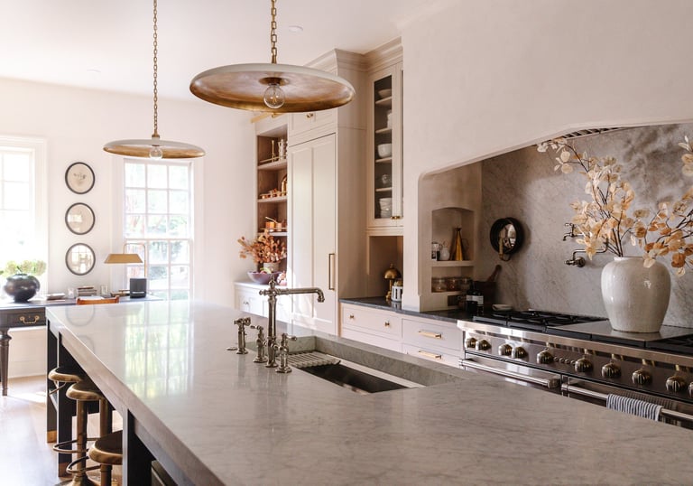 Polishing luxury in a marble kitchen