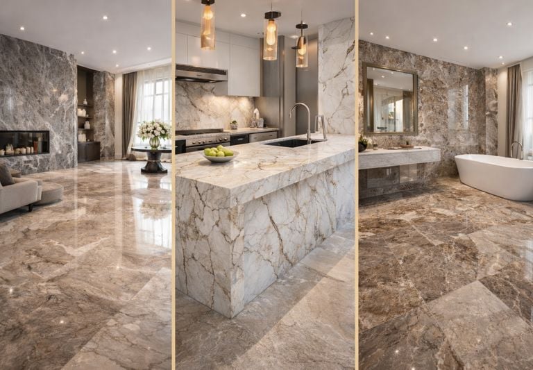 نوفّر أجود أنواع الرخام الطبيعي والمستورد مع خدمات تركيب احترافية للأرضيات والجدران والمطابخ والحمام