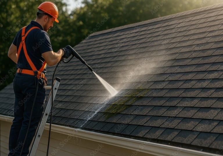 Roof washing services in Allentown, Bethlehem and Easton PA
