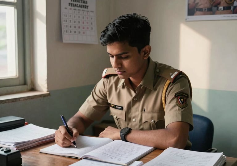 A classroom setting with students preparing for AP Police Constable and SI exams.