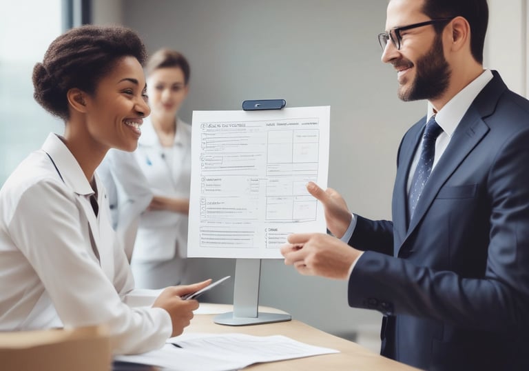 a man riding a skateboard down a street next to tall buildings