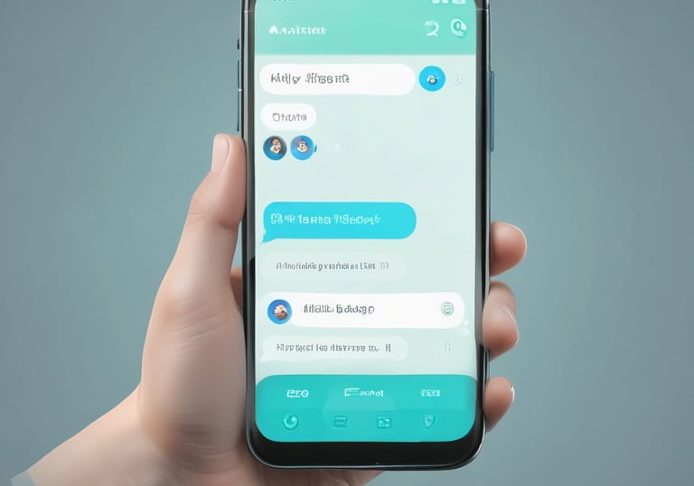 A sleek digital assistant icon glowing in futuristic blue and gold tones.
