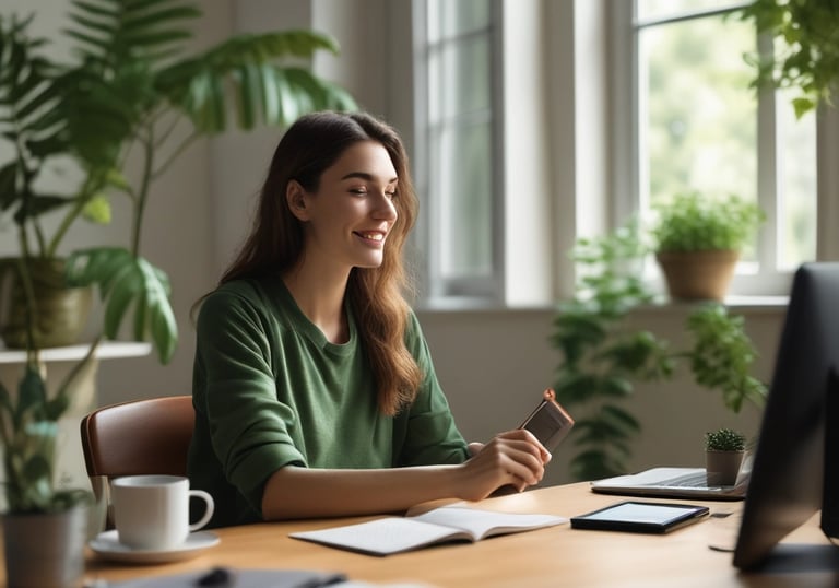 A calm and inviting therapy room with soft purple and gold accents.