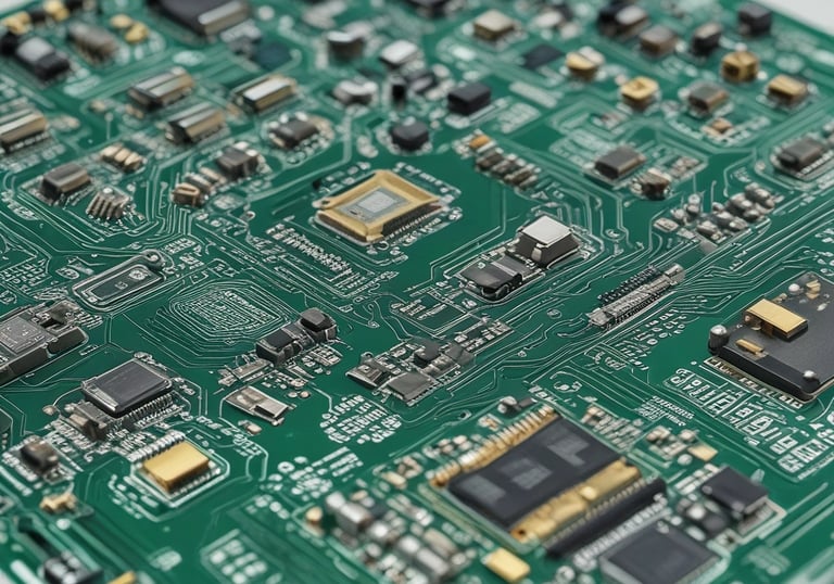 Close-up of engineers working on advanced router circuit board design.
