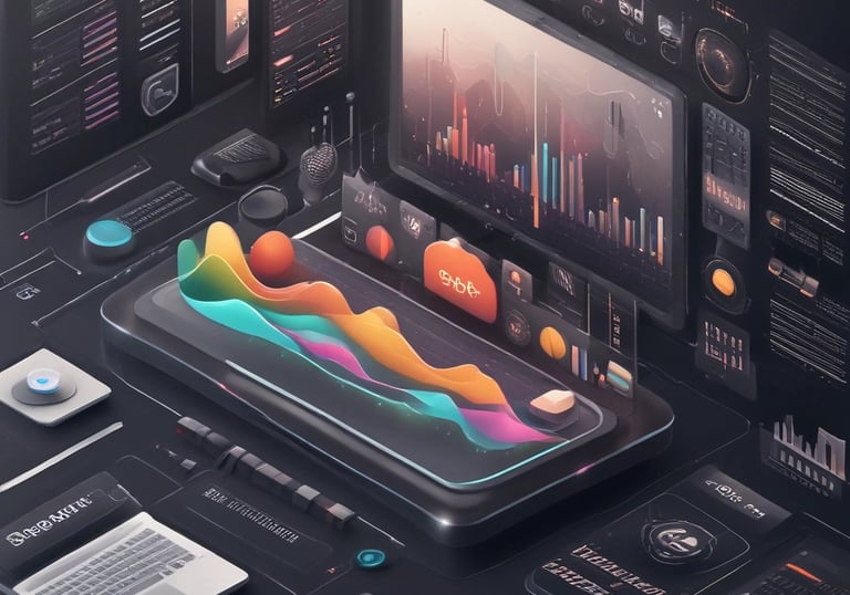 a man riding a skateboard down a street next to tall buildings