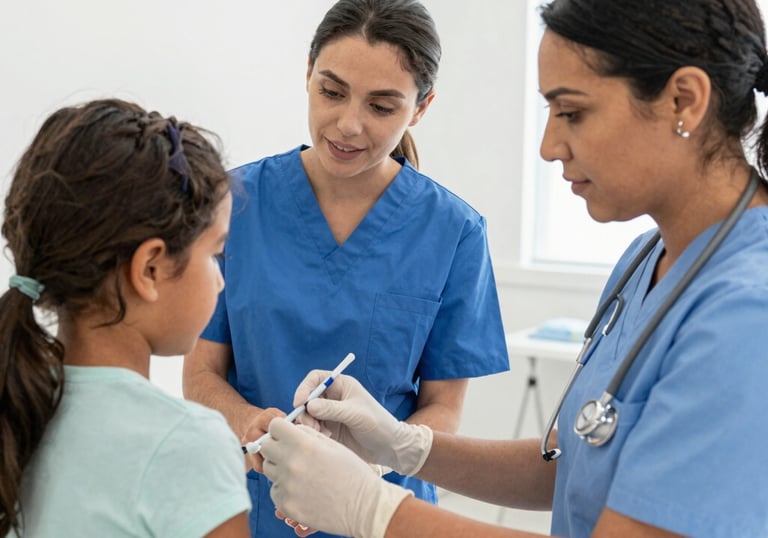 a man riding a skateboard down a street next to tall buildings