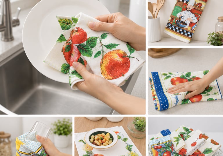 Printed Kitchen Dish Towels