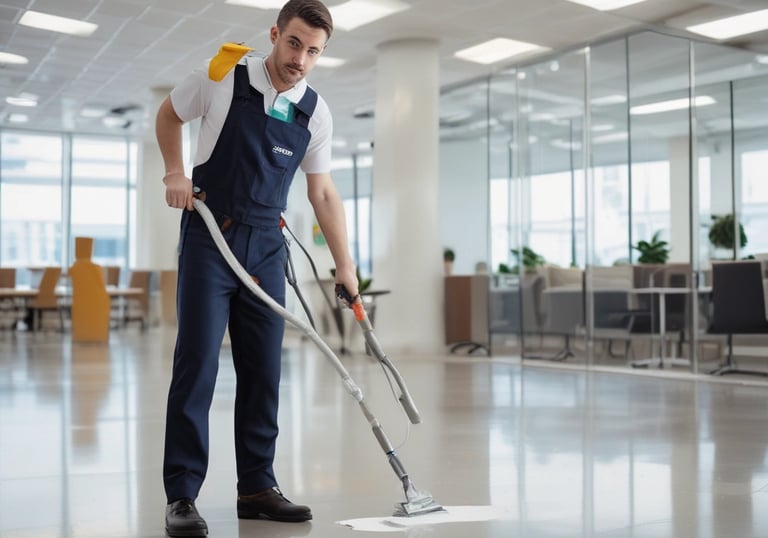 a man riding a skateboard down a street next to tall buildings