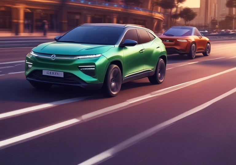 A modern kitchen scene featuring a refrigerator, washing machine, and air fryer with subtle blue highlights.