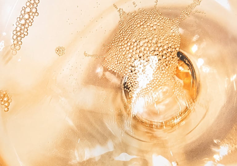 Inside of a champagne glass