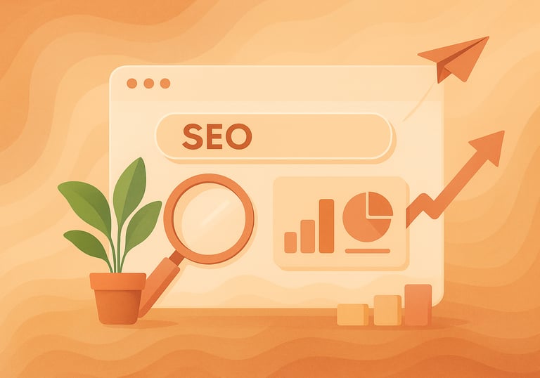 a magnifying image of a website page on a website