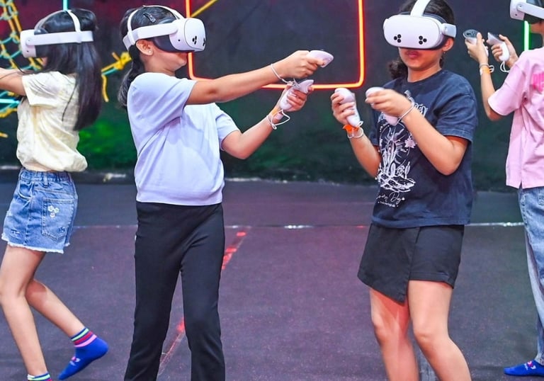 Kids Play Zone & Arcade Games in  Kids Birthday Celebration at Wupi Trampoline Park Gurgaon