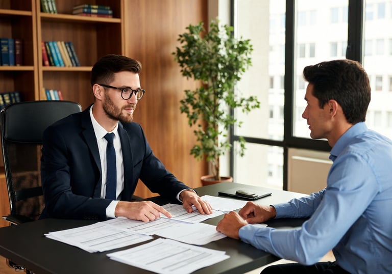 cliente y abogado dialogando