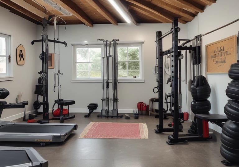 Before and after shots showing a cluttered garage transformed into a clean, organized space.