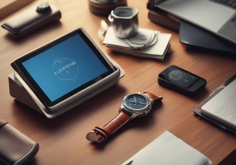 Close-up of a video shoot setup with warm lighting and branded elements.