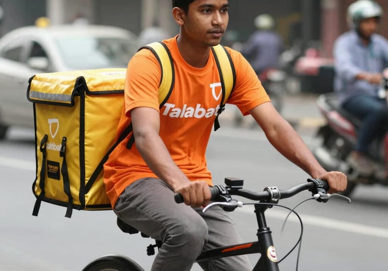 A delivery driver handing over a box of vibrant, fresh produce at a restaurant loading dock.