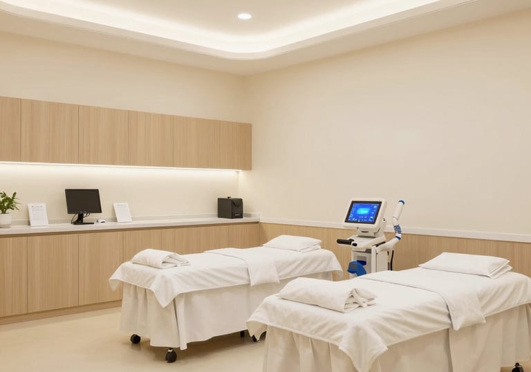 A panoramic view of a hospital with a welcoming entrance, symbolizing health tourism growth.