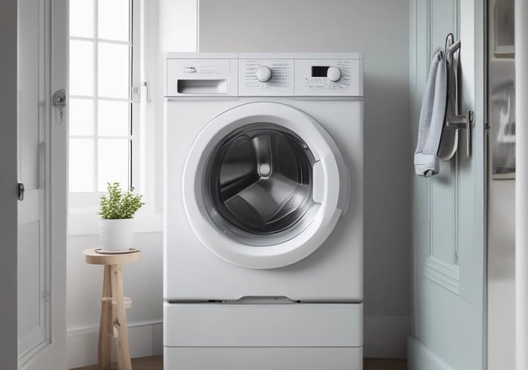 Image of a technician fixing an electric oven in a modern kitchen.