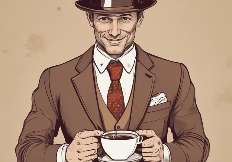 Close-up of coffee cups on a wooden table during a social event.