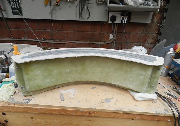 Fibreglass support jacket for silicone mould used in professional mould making services