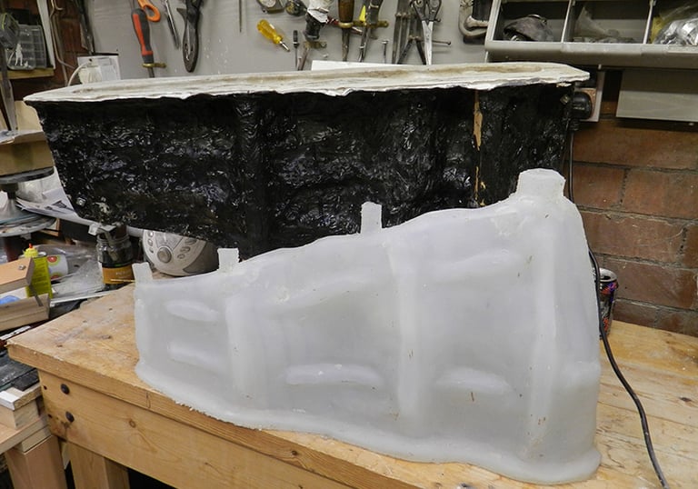 Large silicone mould with rigid support jacket used in professional mould making services