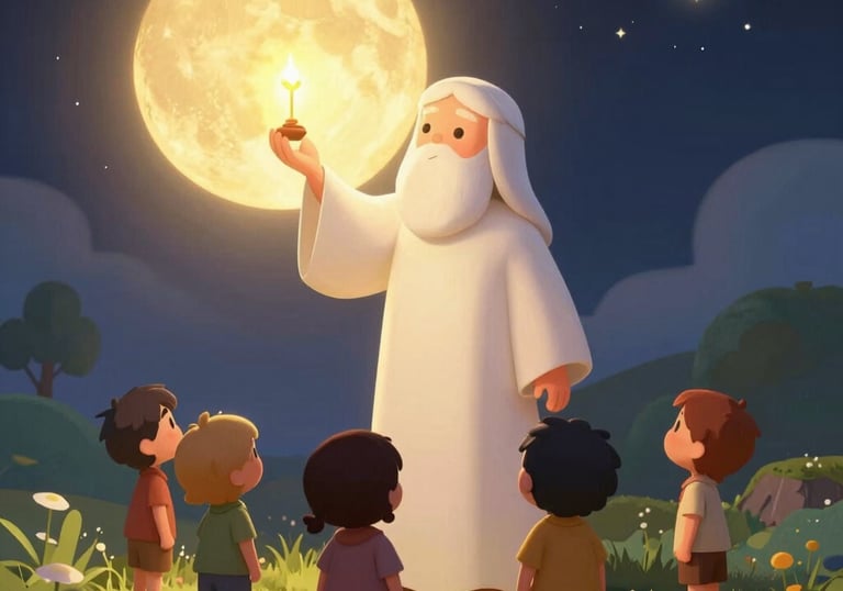 Colorful 3D illustration of the first day of creation with light separating darkness and light in a magical sky.