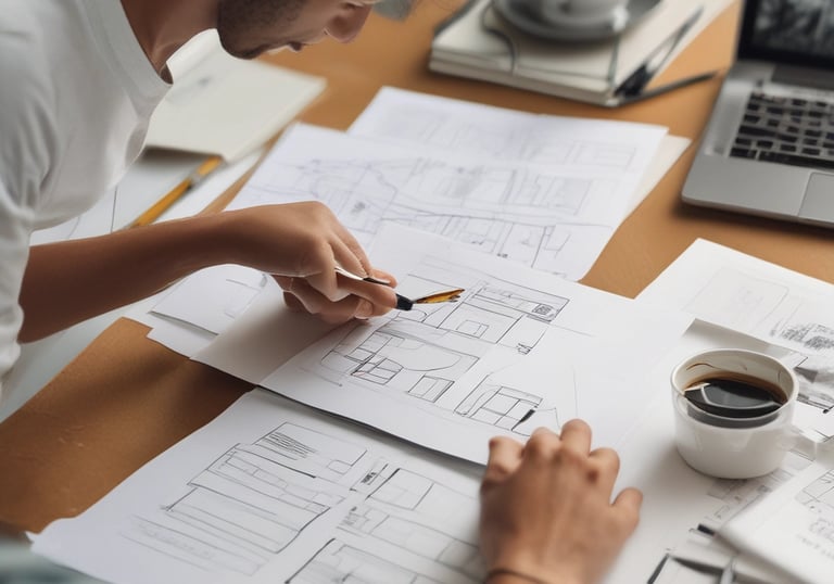 a man riding a skateboard down a street next to tall buildings