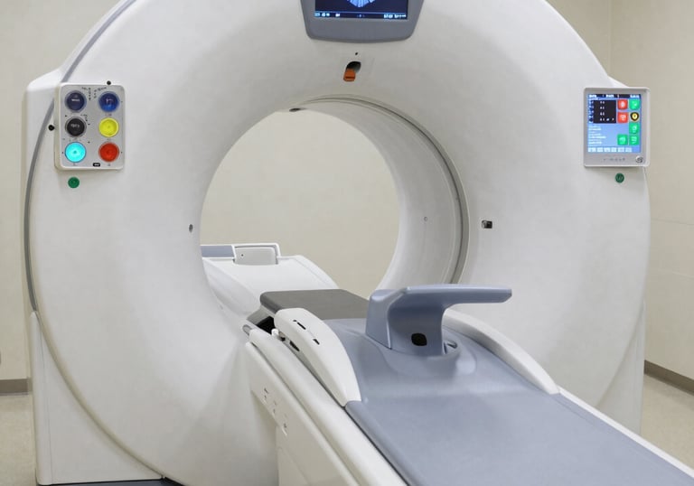 Abstract geometric shapes representing clinical workflows and healthcare technology.