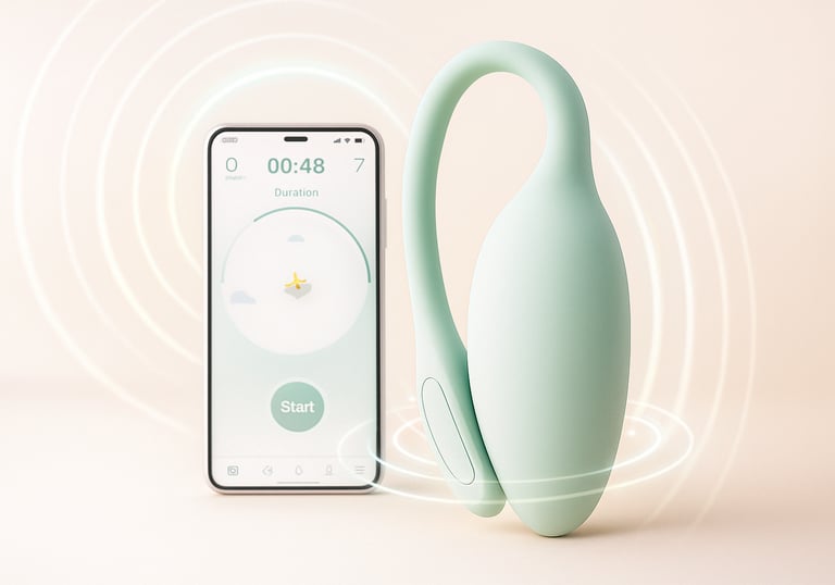 Build-in Patented pressure sensor help detect pelvic floor movement.